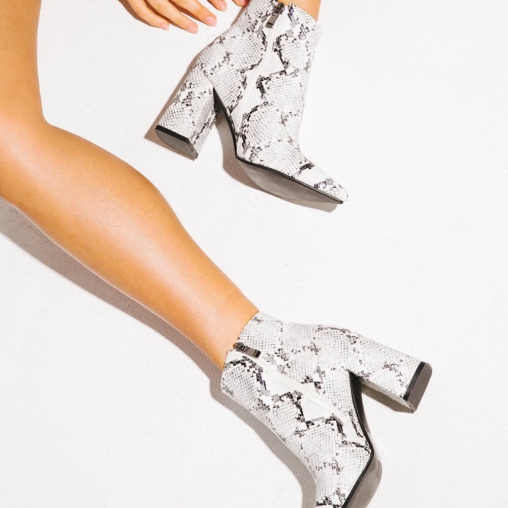 Black & White Snake Booties